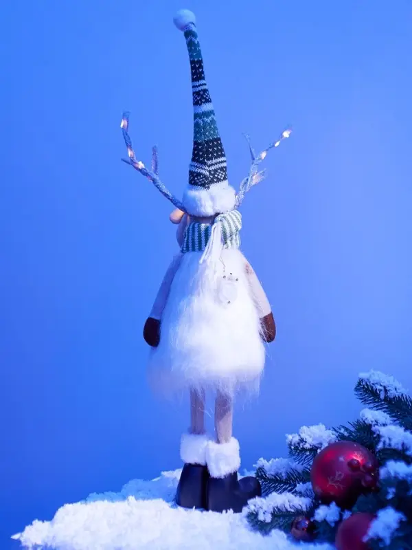 Фигура текстиль «Новогодний лосик» 58 см, 10 LED, от батареек АА×3, свечение тёплое белое Фигура текстиль «Новогодний лосик» 58 см, 10 LED, от батареек АА×3, свечение тёплое белое