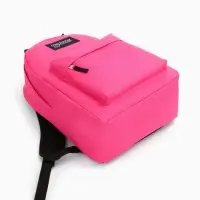 Рюкзак школьный на молнии, с карманом, однотонный, размер 30&times;14&times;41 см, фуксия