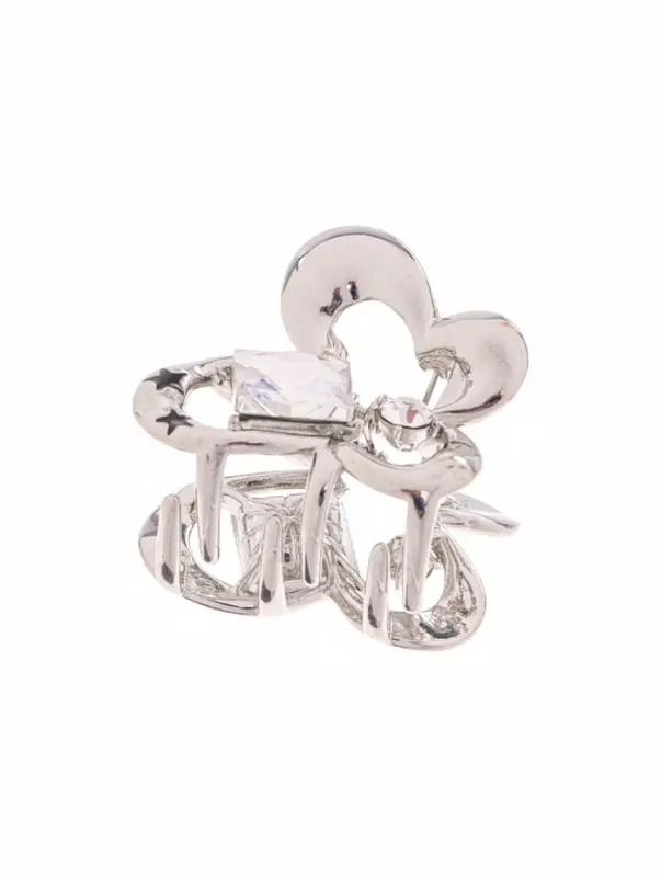 Крабик для волос &laquo;Эйвери стиль&raquo;, бабочка, 3 см, серебристый