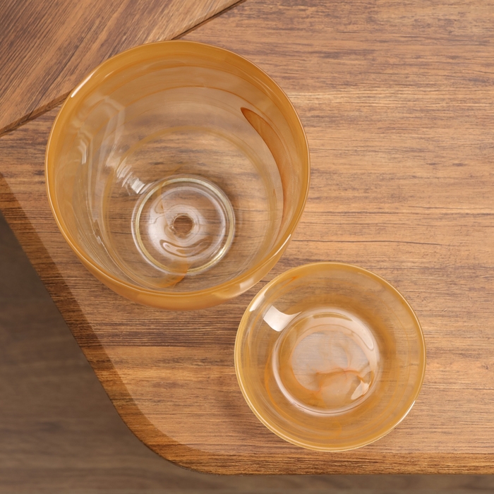 Горшок цветочный с поддоном Горшок цветочный с поддоном "Гармония", бежевый 1 л