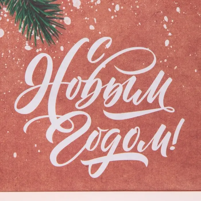 Пакет подарочный новогодний крафтовый вертикальный &laquo;Подарок для тебя&raquo;, ML 23 х 27 х 11,5 см