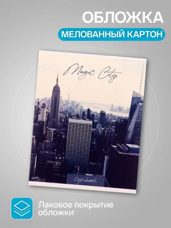 Набор тетрадей, 48 листов в клетку Calligrata &laquo;Города&raquo;, серые листы, 5 штук