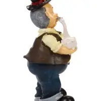 Садовая фигура из полистоуна &laquo;Дед с гусём&raquo;, 10&times;9&times;22 см