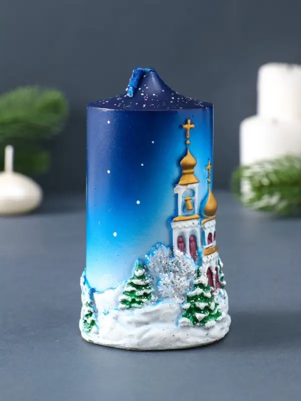 Свеча фигурная "Рождественская ночь" 7х6х11 см