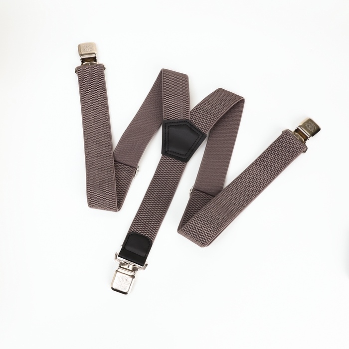 Подтяжки взрослые, ширина 3,8 см, цвет серый Подтяжки взрослые, ширина 3,8 см, цвет серый