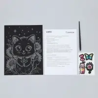 Гравюра &laquo;Котёнок в цветах&raquo;, 18&times;24 см, с металлическим эффектом &laquo;золото&raquo;