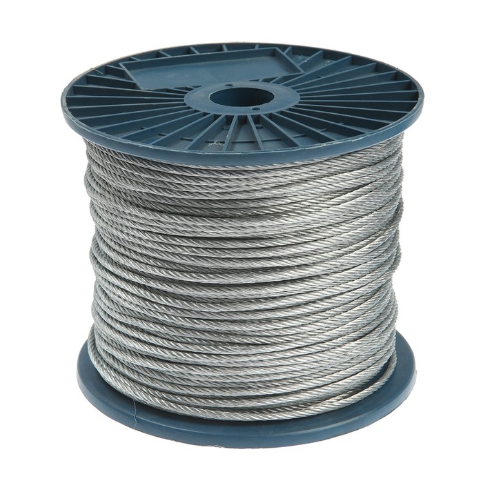 Трос стальной ТУНДРА krep, структура 6х7+FC, 4 мм, в катушке 200 м Трос стальной ТУНДРА krep, структура 6х7+FC, 4 мм, в катушке 200 м