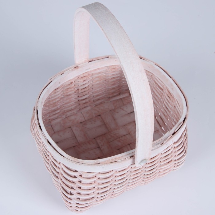 Корзина плетеная, секвойя, 17,5x15x11,5/23,5 см, розовый Корзина плетеная, секвойя, 17,5x15x11,5/23,5 см, розовый