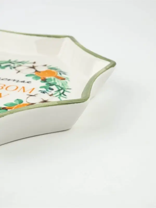 Блюдо новогоднее &laquo;Счастья в новом году&raquo;, 21&times;21&times;3 см, ручная работа