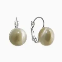 Серьги пластик "Таблетка" кошачий глаз, цвет серый в серебре