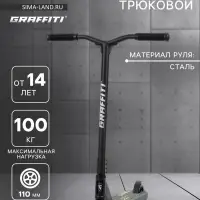 Самокат трюковой GRAFFITI Eccentric 24, колёса PU 110 мм, HIC компрессия, ABEC 9 Chrome, чёрный