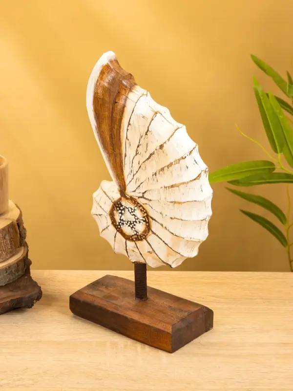 Набор сувенирный "Раковины" дерево (h - 35.30 и 25 см), цв. бежевый