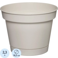 Горшок д/цветов Mint D185мм,2,3л с поддоном (светло-бежевый), 221612025