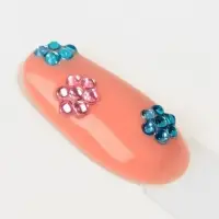 Стразы для декора, круглые, разноцветные