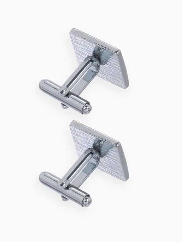 Запонки стальные &laquo;Квадраты&raquo;, рельефные, цвет серебро