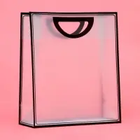 Пакет ПП с вырубной ручкой, прозрачный, 33&times;28&times;12 см, чёрный