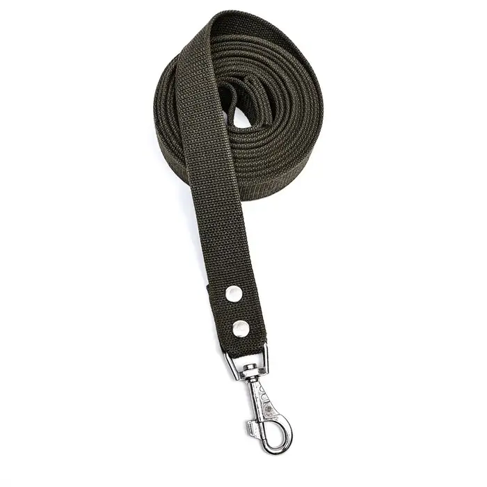 Брезентовый поводок, 5 м &times; 3.5 см, хаки, тёмно-зелёный
