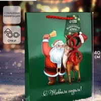 Пакет подарочный &laquo;Новогодний&raquo;, с очками, 31&times;11&times;40 см