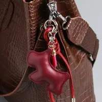 Брелок на карабине кожзам "Терьер" с узлом, винный 14х8х1,2 см