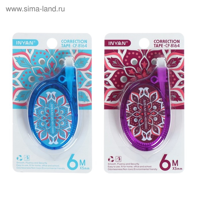 Корректор-лента 6 м х 5 мм, с рисунком, блистер, европодвес, корпус МИКС