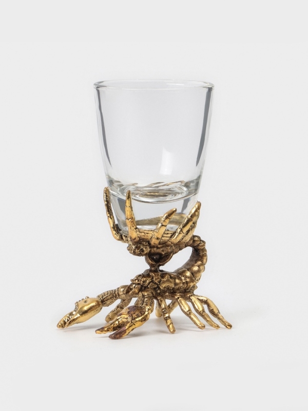 Рюмки для водки "Скорпион", подарочный набор на 3 персоны, рюмка 50 мл, золото