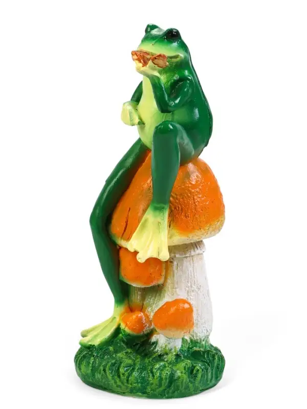 Садовая фигура из полистоуна &laquo;Лягушка с бабочкой&raquo;, 39&times;14&times;14 см
