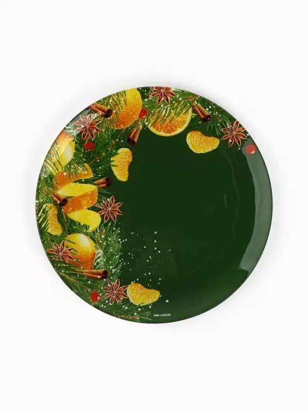 Тарелка плоская новогодняя &laquo;Аромат праздника&raquo;, d=20 см