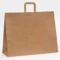 Пакет бумажный крафт 90 г/м&sup2;, плоская ручка, 45&times;15&times;35 см