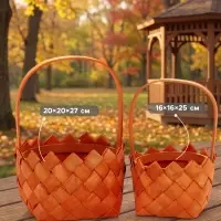 Набор корзин плетёных, 2 шт., 20&times;20&times;12 см, 16&times;16&times;10 см, ива, натуральный цвет