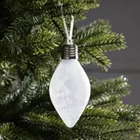 Ёлочный шар &laquo;Снежный шар&raquo;, 7&times;14 см, 1 LED, от батареек LR44&times;3, свечение тёплое белое