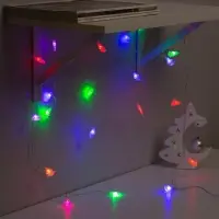 Гирлянда &laquo;Нить&raquo; 3 м с насадками &laquo;Ёлки&raquo;, IP20, прозрачная нить, 20 LED, свечение мульти (RG/RB), мигание, USB