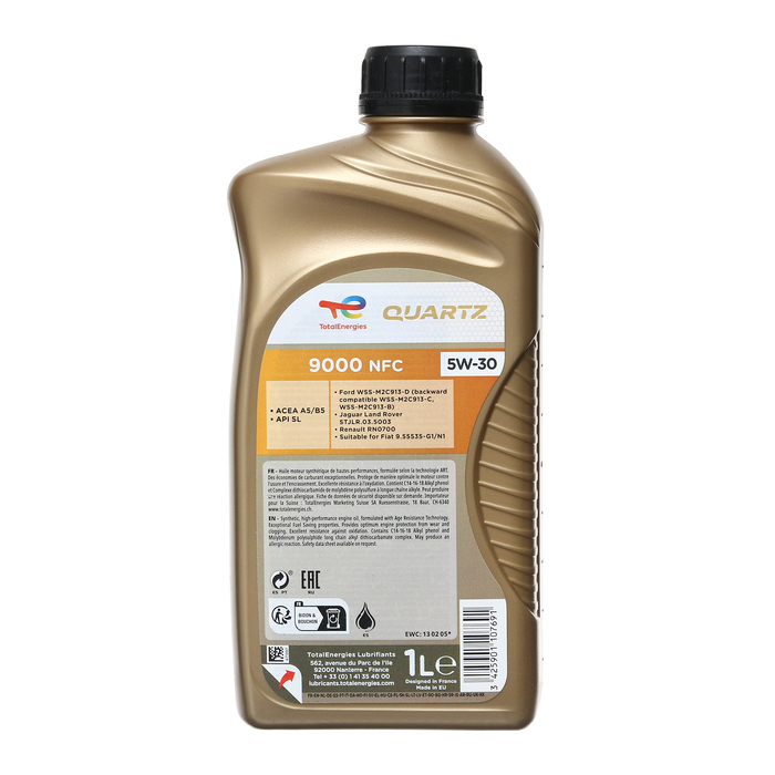 Масло моторное Total Quartz 9000 Future NFC 5W-30 A5/B5, 1 л синтетика Масло моторное Total Quartz 9000 Future NFC 5W-30 A5/B5, 1 л синтетика