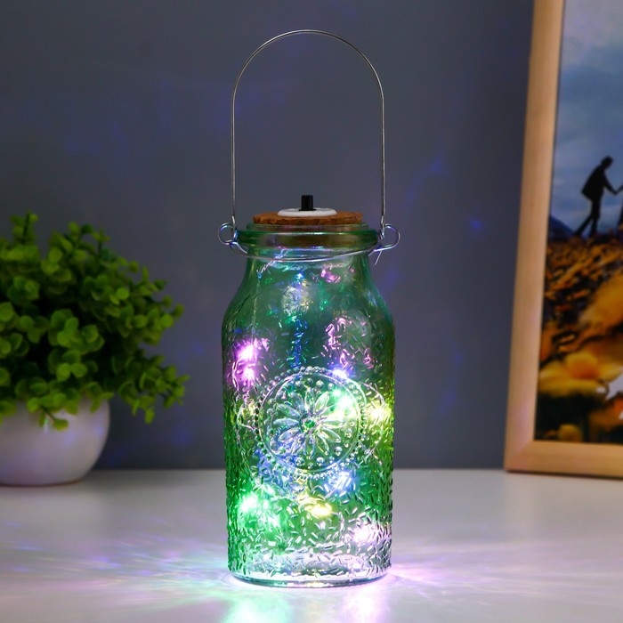 Ночник Ночник "Деллос" LED от батареек зеленый 7х7х17,5 см RISALUX