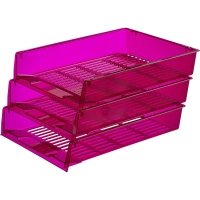 Лоток горизонтальный Attache Bright Colours решетчатый прозрачный фиолет