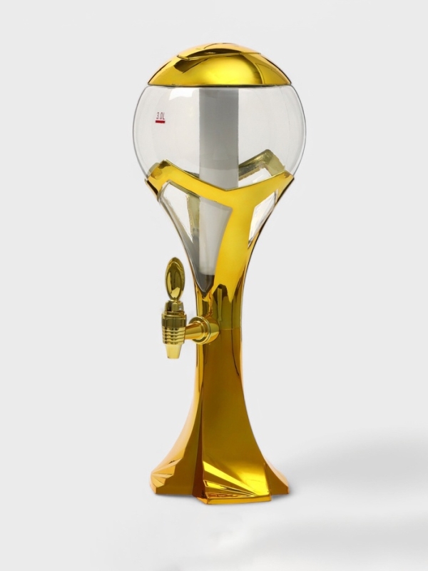 Башня пивная «Шар», 3 л, ёмкость для льда, подсветка, пластик, золотистый Башня пивная «Шар», 3 л, ёмкость для льда, подсветка, пластик, золотистый