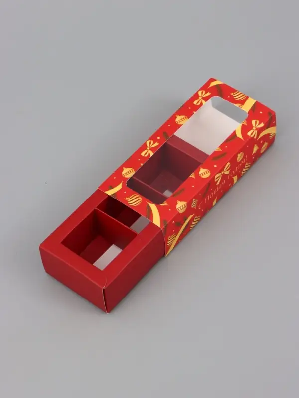 Коробка подарочная для 3 конфет &laquo;Красная&raquo;, 13.3&times;3.3&times;5.8 см