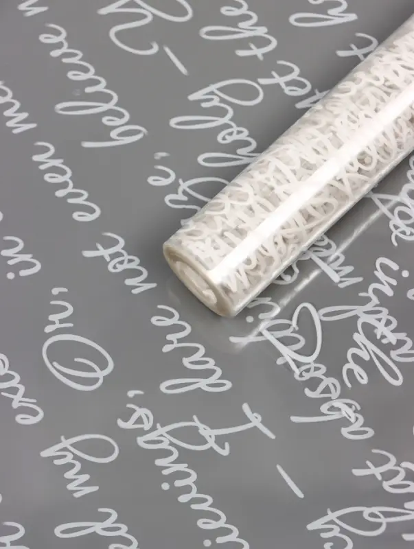 Пленка прозрачная с рисунком «Письмо по диагонали» Белое 0.7×8.2±5%м