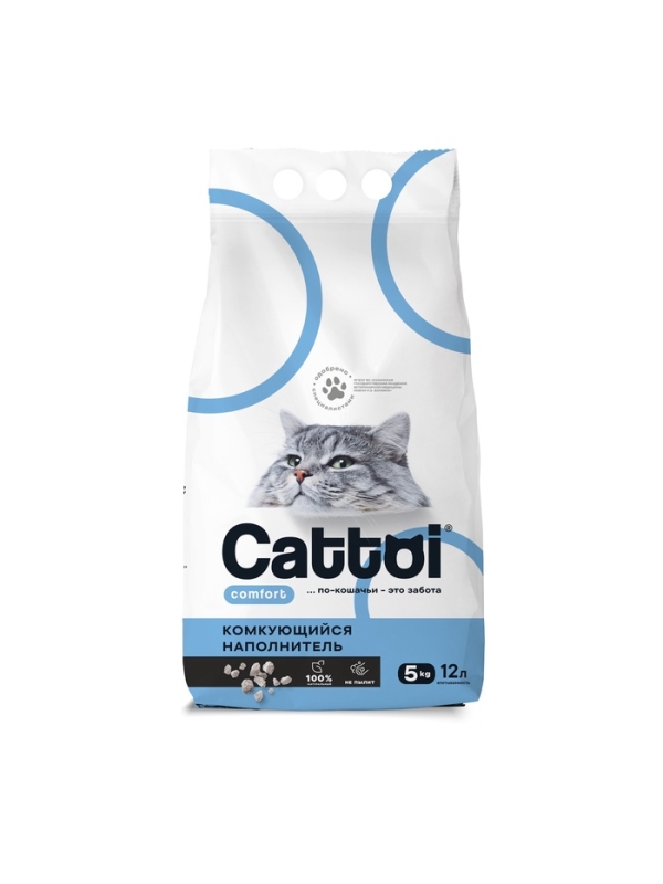 Наполнитель минеральный комкующийся Cattoi Comfort 5 кг,пластиковый пакет Наполнитель минеральный комкующийся Cattoi Comfort 5 кг,пластиковый пакет