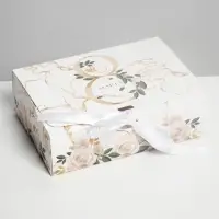 Коробка подарочная складная, упаковка, &laquo;8 марта, золото&raquo;, 16.5&times;12&times;5 см