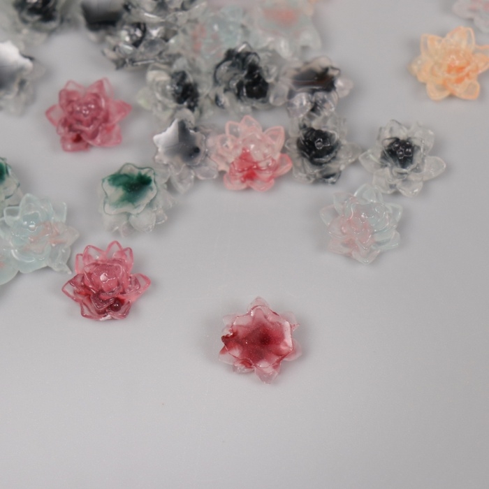 Декор для творчества акрил Декор для творчества акрил "Лотос" светится в темноте, меняет цвет от у/ф набор 50 шт 1,1х1,1 см 1