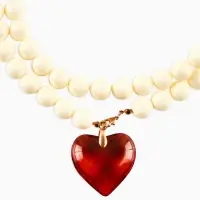 Кулон &laquo;Сердце&raquo; кофейное, бусина №12, молочно-коричневый в золоте, L=80 см + удлинитель