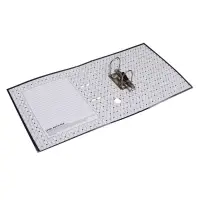 Папка-регистратор А4, 75 мм, ПВХ, тиснение &laquo;лён&raquo;, металлическая окантовка, карман на корешок, собранная, черная, микс