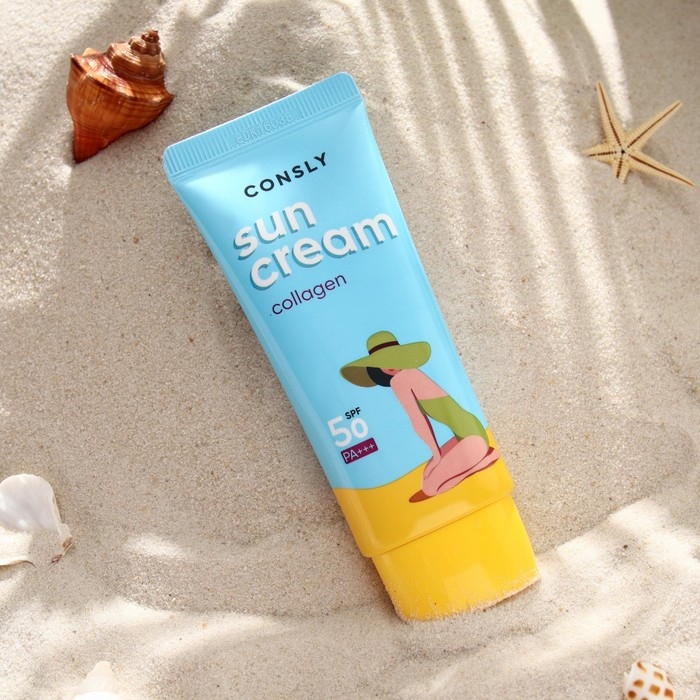 Солнцезащитный крем Consly с морским коллагеном SPF 50+/PA+++, 50 мл Солнцезащитный крем Consly с морским коллагеном SPF 50+/PA+++, 50 мл