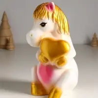 Копилка "Лошадь с сердцем" 23 см, белый с золотом Копилка "Лошадь с сердцем" 23 см, белый с золотом