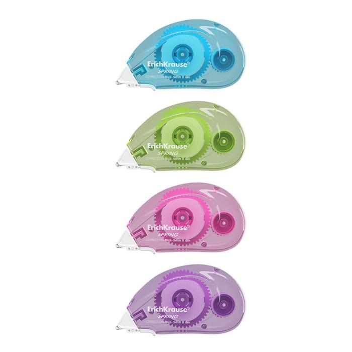 Корректирующая лента 5 мм х 6 м, ErichKrause Spring, европодвес, микс Корректирующая лента 5 мм х 6 м, ErichKrause Spring, европодвес, микс