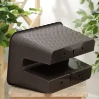Ящик балконный &laquo;Ротанг&raquo;, 12 л, 39&times;27&times;23 см, пластиковый, на перила, тёмно-коричневый
