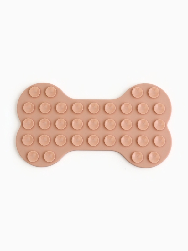 Коврик для лизания на присосках 11 х 20 см, бежевый Коврик для лизания на присосках 11 х 20 см, бежевый