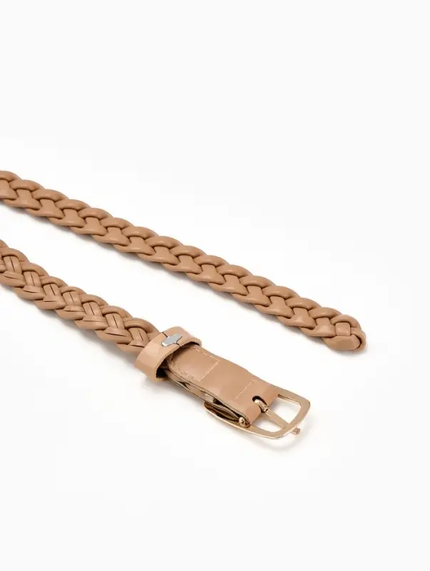 Ремень жен 03-01-01-01, Июнь2501, 1,8*0,3*110 см, без винта, пряж золото, 1 прокол, бежевый   109031