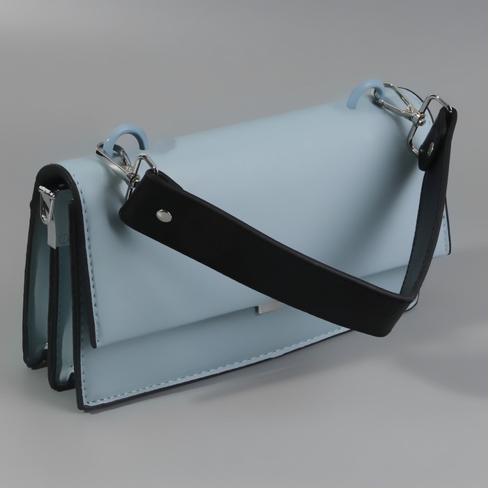 Ручка для сумки, с карабинами, 35 ± 1 см × 3,5 см, цвет чёрный/серебряный Ручка для сумки, с карабинами, 35 ± 1 см × 3,5 см, цвет чёрный/серебряный