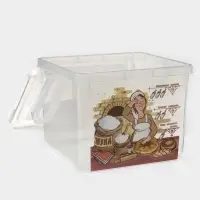 Контейнер для муки с ручкой, 5 л, пластик, прозрачный